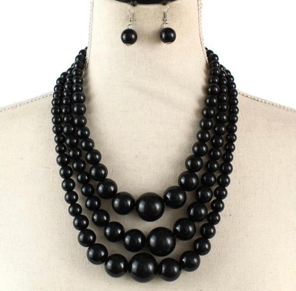 3 Layered Pearl Necklace Set