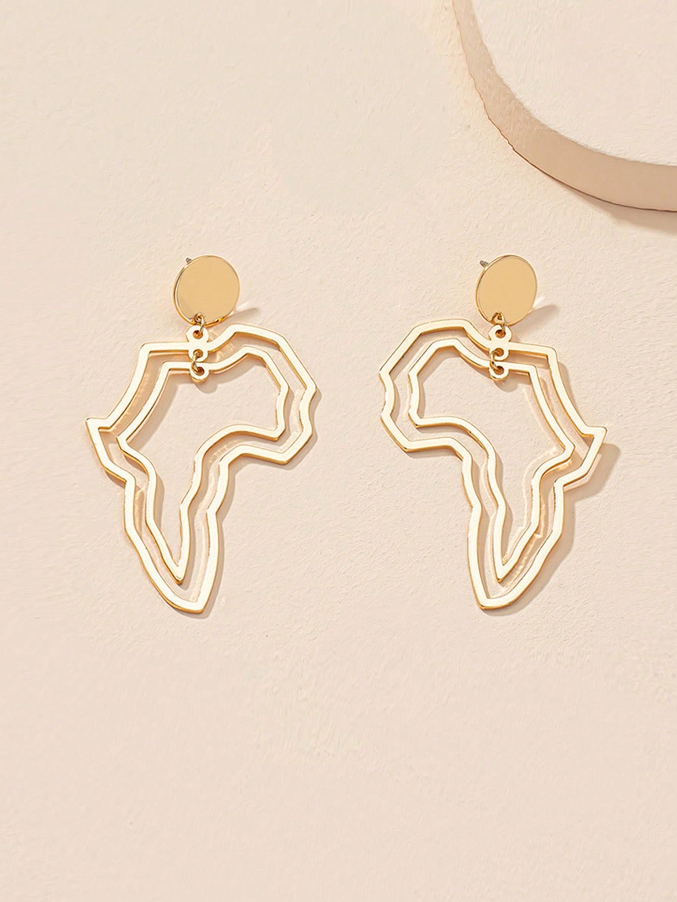 Hollow Design African Map Earrings