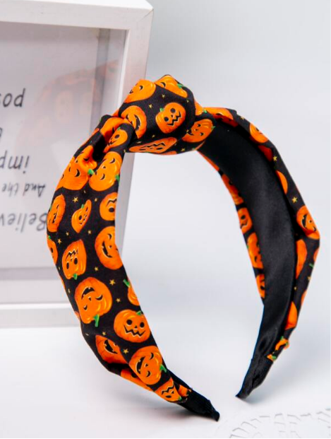 Halloween Pumpkin Knotted Headband