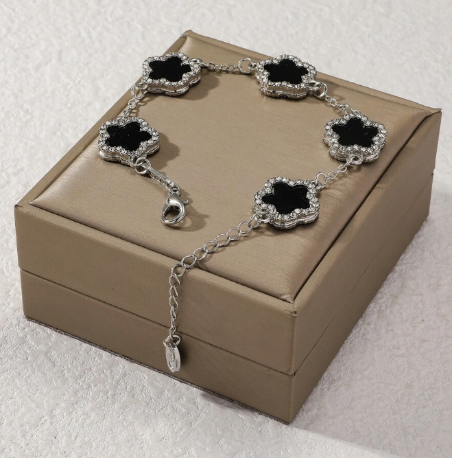 Black Clover-shaped Fashionable Bracelet