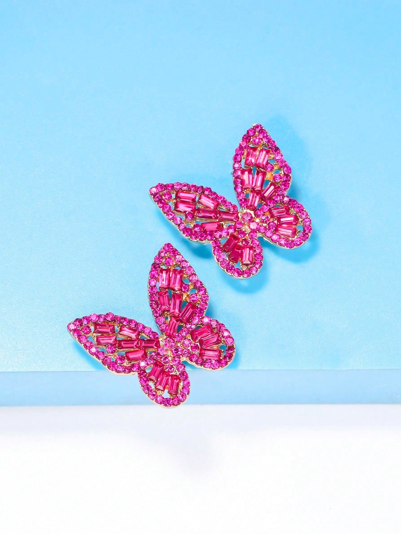 Rhinestone Butterfly Earrings