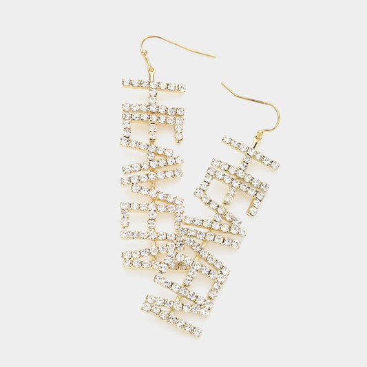 HEAVEN Rhinestone Drop Earrings
