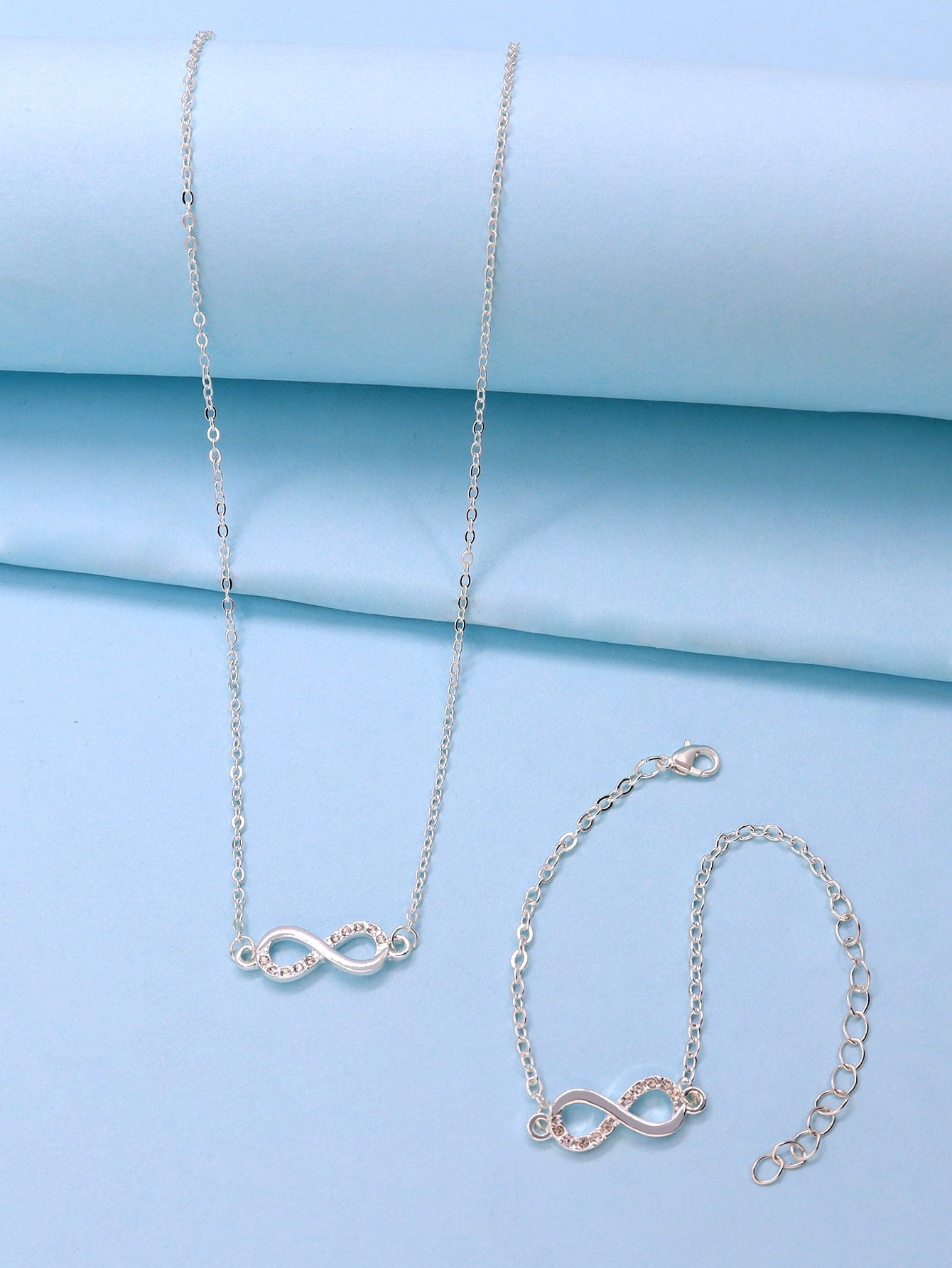 Girls Infinity Decor Necklace & Bracelet Set