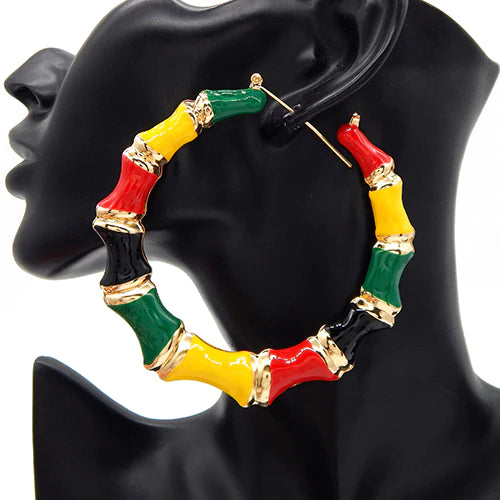 GOLD WHITE GREEN RED BAMBOO HOOP