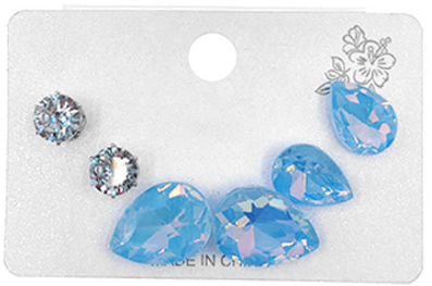 Teardrop Cluster Stone Stud Earring Set