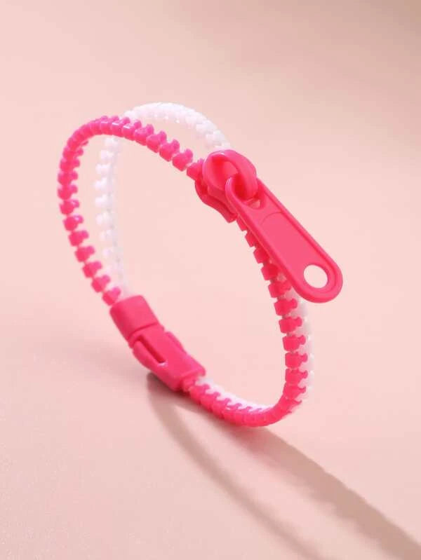 Girls Two Tone Zipper Design Bracelet