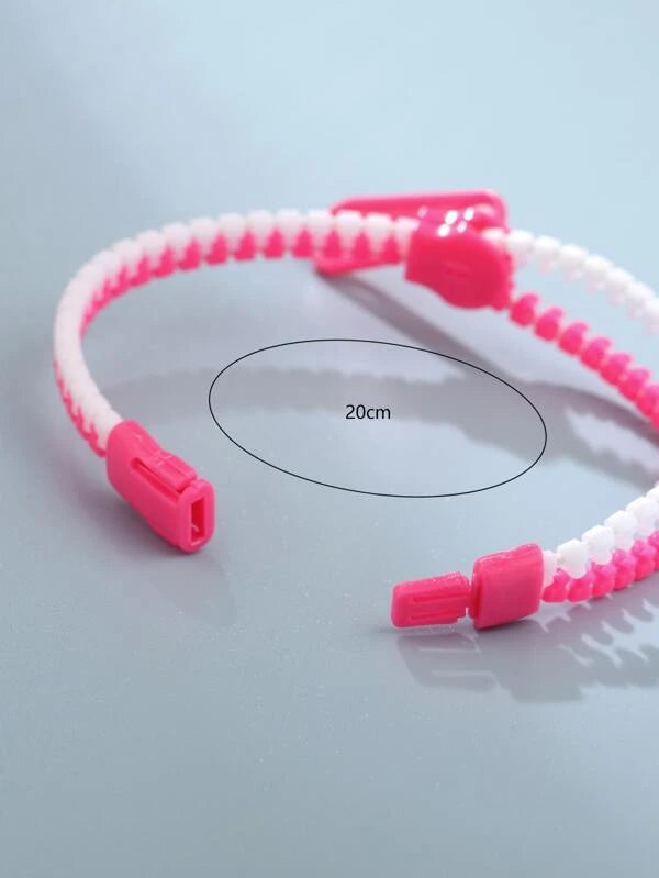 Girls Two Tone Zipper Design Bracelet